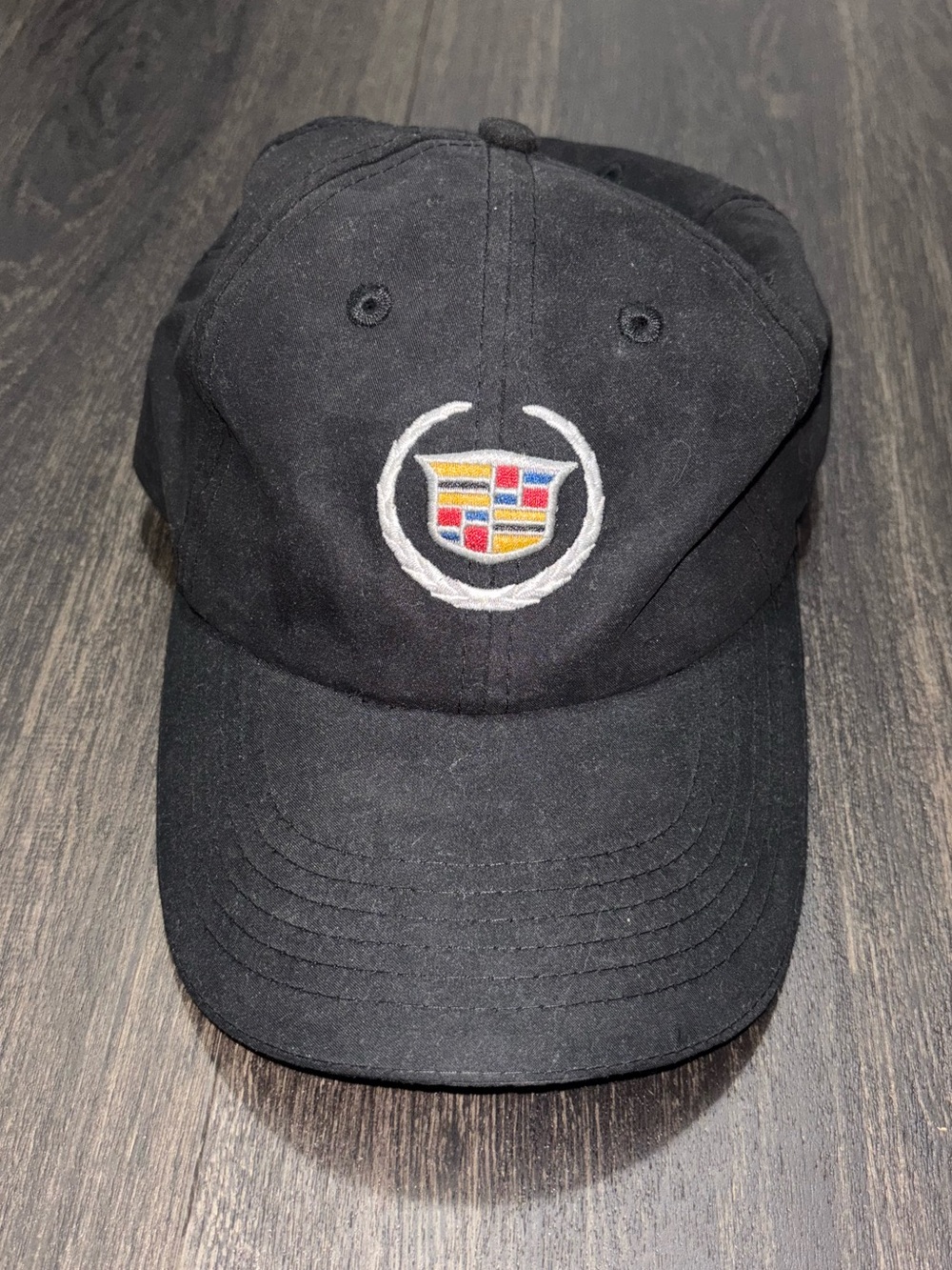 Vtg Cadillac Logo Baseball Hat Cap Lid Black Strap & Snap CTS Seville Escalade